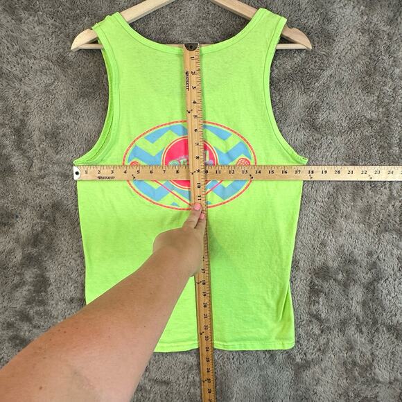 The Grind Lacrosse Tank Top Tee Neon Green Fruit of the Loom Heavy Cotton HD S - Picture 6 of 6